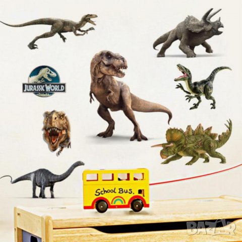  Jurassic World 10 Динозавъра Динозаври стикер за детска стая за стена и мебел самозалепващ лепенка, снимка 2 - Други - 25297814