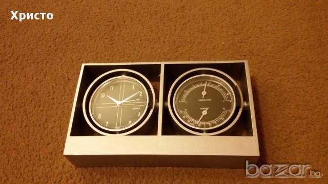 часовник с будилник, термометър и хидрометър за бюро разни
