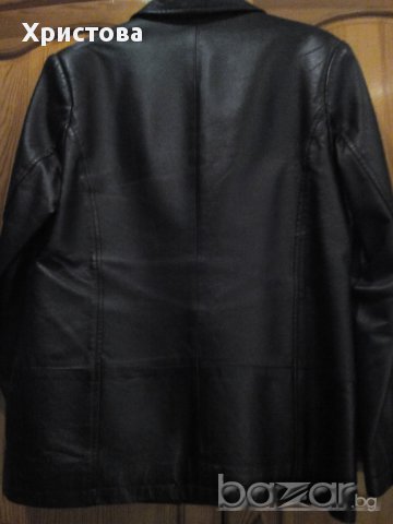 Черно сако от естествена кожа, М., снимка 4 - Костюми - 13834033