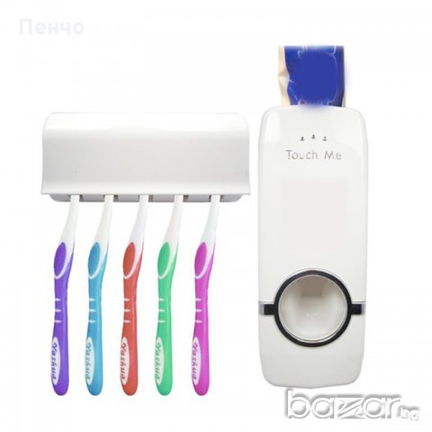 Комплект автоматичен диспенсър за паста за зъби и четка за зъби за баня с високо качество, снимка 11 - Други стоки за дома - 20601119