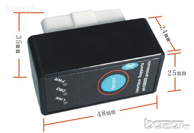 on/off ELM327 OBD2 Bluetooth интерфейс за диагностика на автомобила Ви, снимка 3 - Аксесоари и консумативи - 8331352