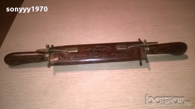 India-ретро колекция-нож и вилица в кания 45см-внос швеицария, снимка 4 - Антикварни и старинни предмети - 17725185