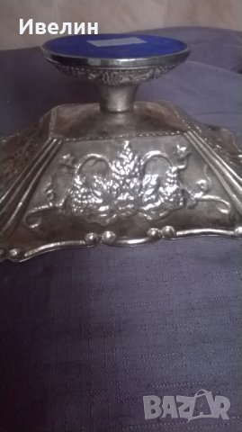 посребрена метална купа в ретро стил, снимка 4 - Антикварни и старинни предмети - 23743593