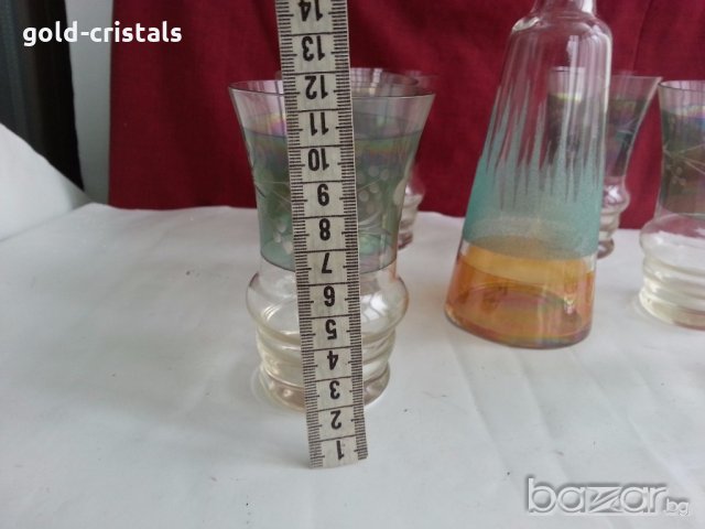 Ретро стъклени чаши и гарафа  , снимка 6 - Антикварни и старинни предмети - 19925783