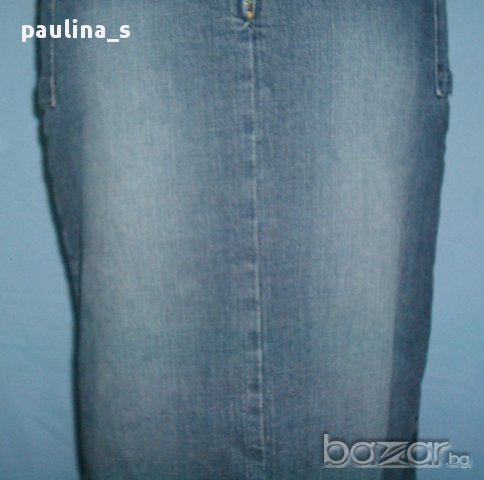 Дизайнерска дънкова еластична пола "Camaieu", снимка 8 - Поли - 14575273