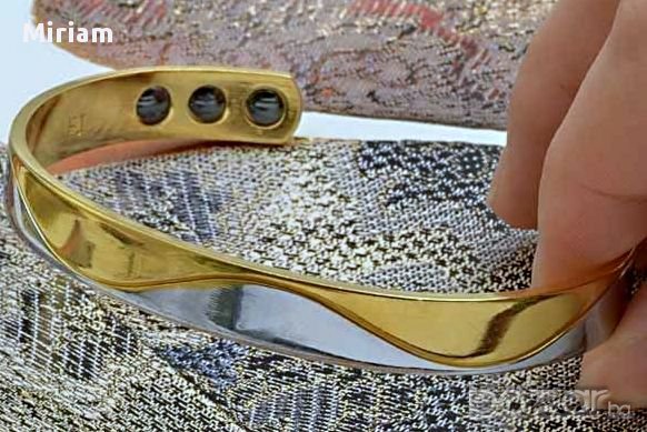 Изискана нано гривна с 9к бяло и жълто попълнено злато , снимка 2 - Гривни - 10543319