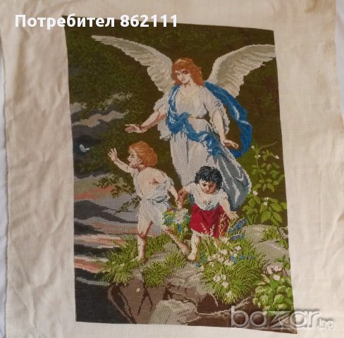 Гоблен ”Ангел пазител”, снимка 2 - Гоблени - 15233214