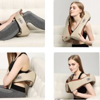 12V/220V 3D Шиацу масажор за врат гръб плешки и рамене с функция затопляне, снимка 13 - Масажори - 24303567