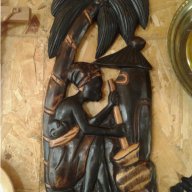 Пано дърворезба абанос от Нигерия, снимка 1 - Пана - 15122956