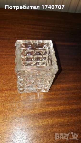 масивна малка стъклена вазичка, снимка 1