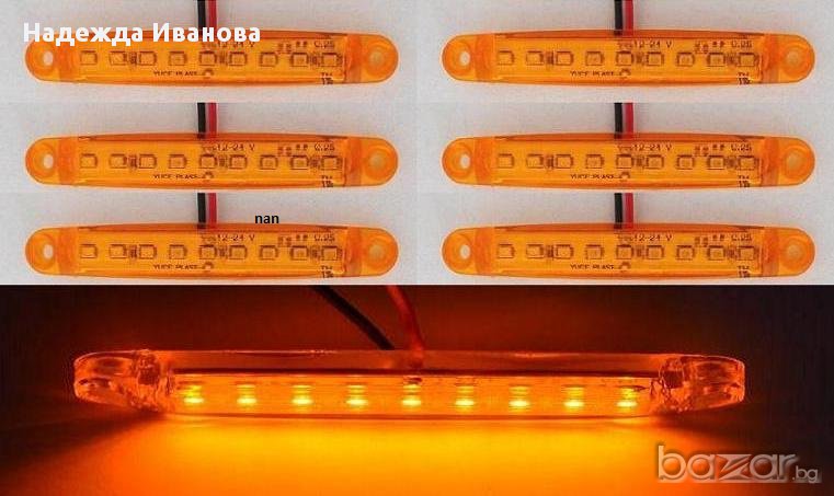 Диодни Лед светлини за камион, бус, Тир, ремарке и др 12 И 24в, снимка 1