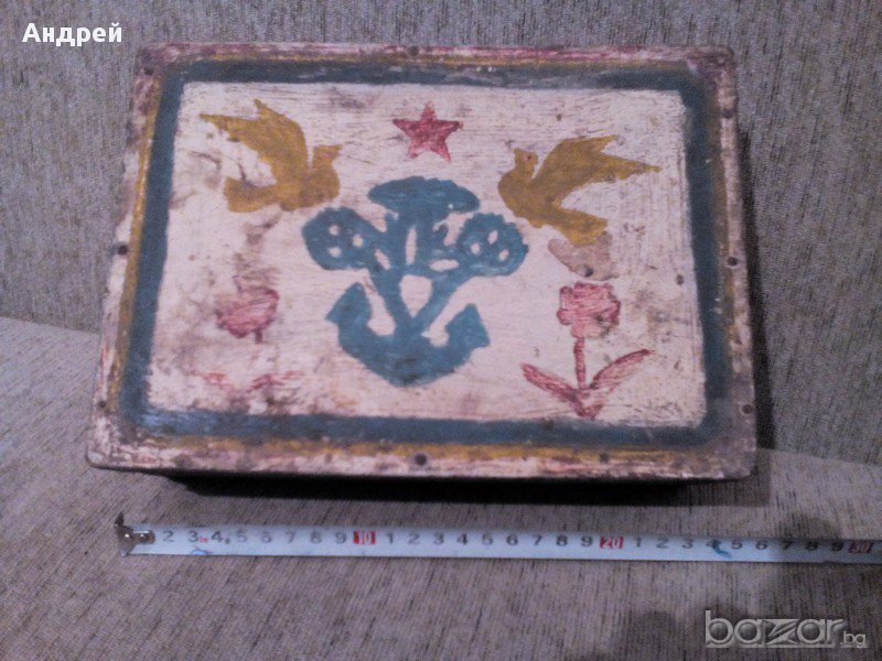 Старинна дървена кутия, снимка 1