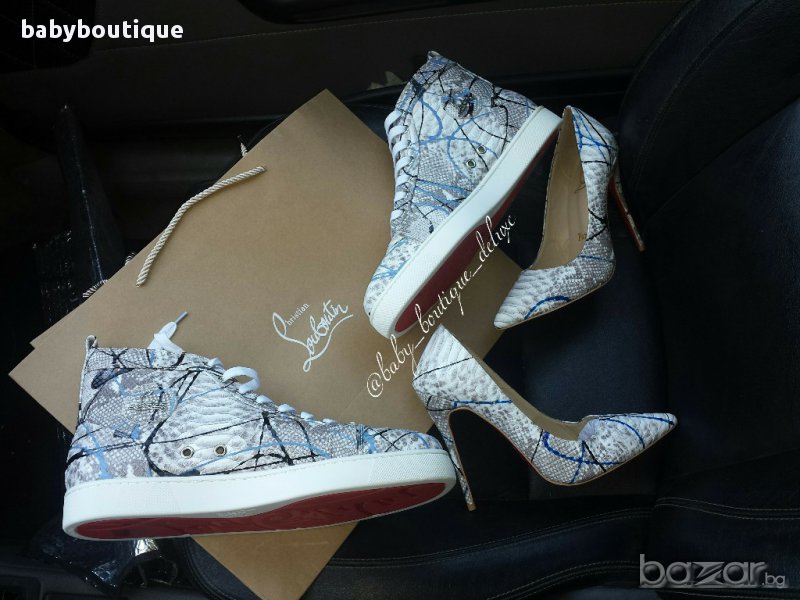 Louboutin Python graffiti sneakers  , снимка 1