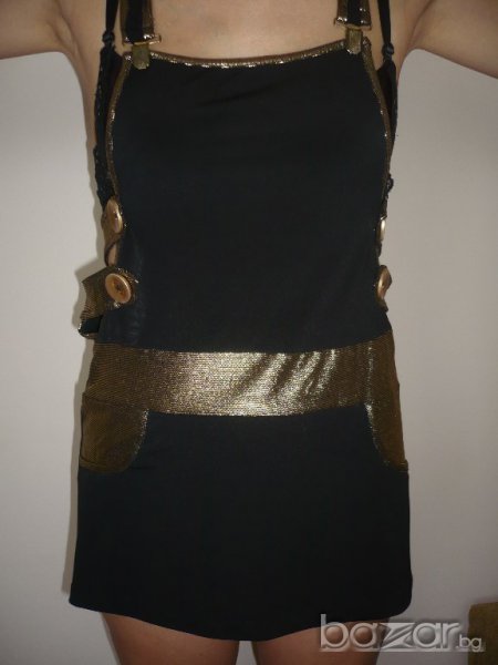 Черно-златна парти рокля (сукман), снимка 1