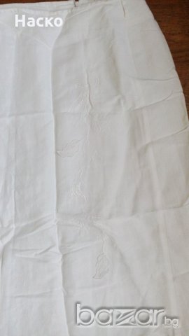 dayi , бяла памучна пола с бродерия, дантела, снимка 2 - Поли - 11863477