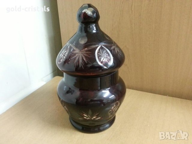 Кристална захарница бонбониера буркан , снимка 2 - Антикварни и старинни предмети - 22151191