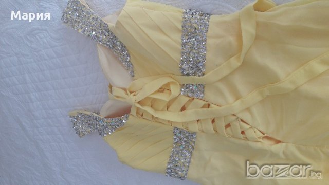 Бална рокля жълта с връзка корсет, снимка 9 - Рокли - 20563499