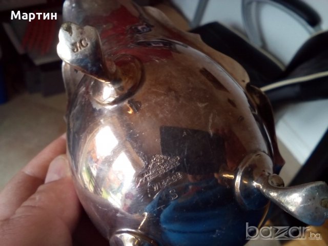 Посребрена масивна стара - Сосиера ( 777893) , снимка 3 - Антикварни и старинни предмети - 18294879