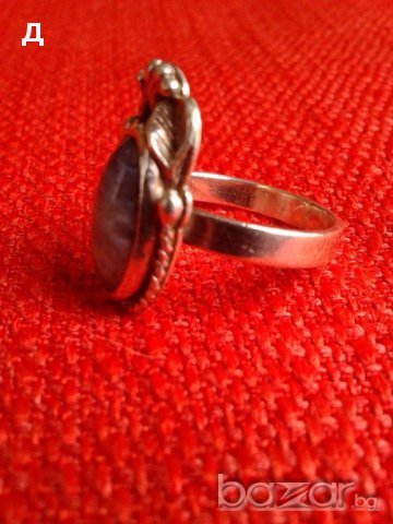 Старинен сребърен пръстен ръчна изработка с естествен камък, снимка 5 - Пръстени - 16083973
