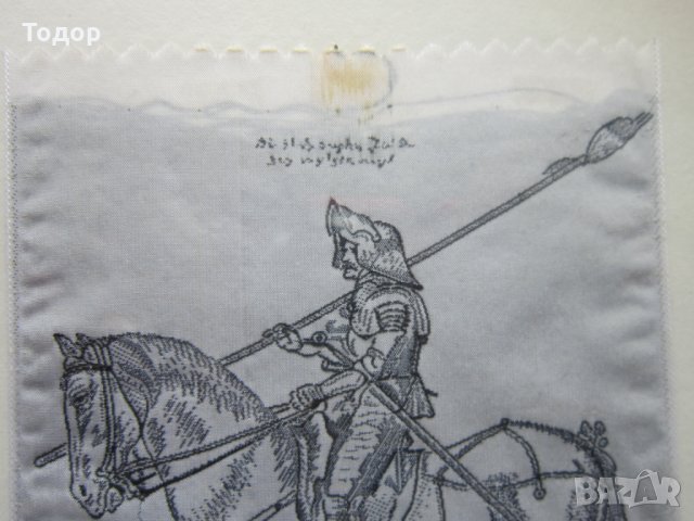 Уникална авторска картина Рицар върху тъкана каприна , снимка 5 - Картини - 25407670