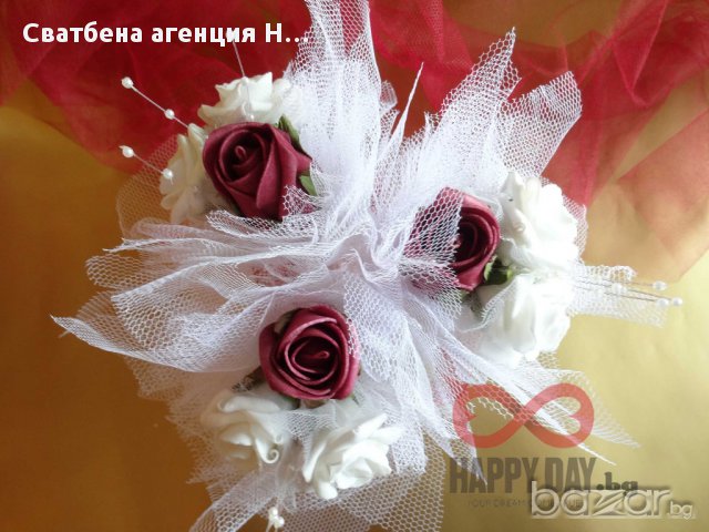 Сватбен букет за хвърляне Прима, снимка 3 - Сватбени аксесоари - 14769410