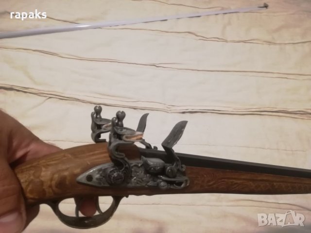 Ловна стара пушка двуцевка с външни удърници и декорации - реплика!, снимка 7 - Бойно оръжие - 21658598