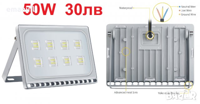 LED прожектори 50W 100W 220V 12-85V, снимка 8 - Прожектори - 22807185