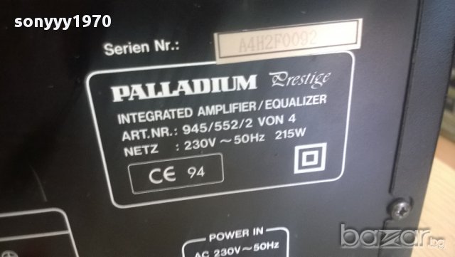 paladium prestige-amplifier/equalizer-945/552/2 von 4-215watt-6 канала-внос швеицария, снимка 15 - Ресийвъри, усилватели, смесителни пултове - 8600758