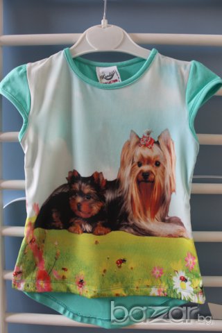 Детска блузка с кученца, снимка 3 - Детски Блузи и туники - 7327938