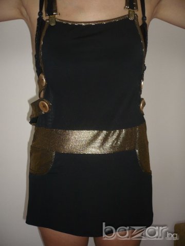 Черно-златна парти рокля (сукман), снимка 1
