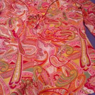 Многоцветна копринена блуза с дълъг ръкав,тип туника., снимка 3 - Туники - 11590415
