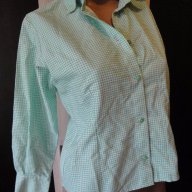 Светлозелена карирана дамска риза, блуза с дълъг ръкав, ръкави, дамски топ, жилетка, снимка 3 - Ризи - 13869321