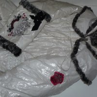 Топло Little Queen бяло яке – 116 ръст, снимка 2 - Детски якета и елеци - 19825160