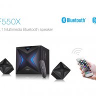 Буфер Bluetooth Тонколони 2.1 Fenda F&D F550X, 56 RMS (2x14W + 28W), Led подсветка, USB, снимка 1 - MP3 и MP4 плеъри - 18033479