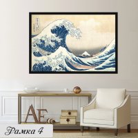 Картина Голямата вълна на Канагава- Хокусай, репродукция, канава, модерна картина, пано № 242, снимка 5 - Картини - 24847334