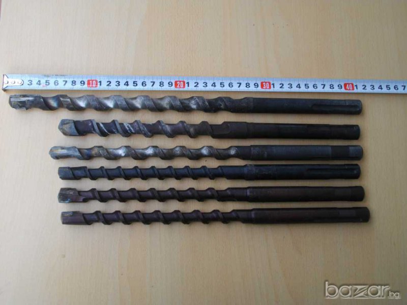 Лот от 6 бр. свредла за бетон двуканални нови, снимка 1