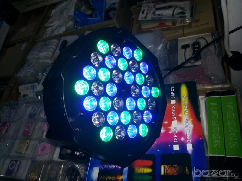 ТОП Артикул! Професионална Дискотечна лампа PAR36 RGB LED, снимка 1