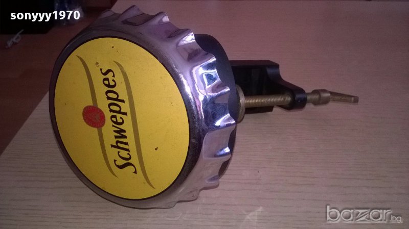 Schweppes-профи отварачка за бар-ЯКА рекламна 27х15см, снимка 1