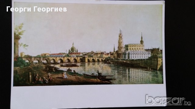 Стара антикварна картичка Canaletto от старият майстор  Belotto, художествена галерия Дрезден, снимка 2 - Антикварни и старинни предмети - 13085391