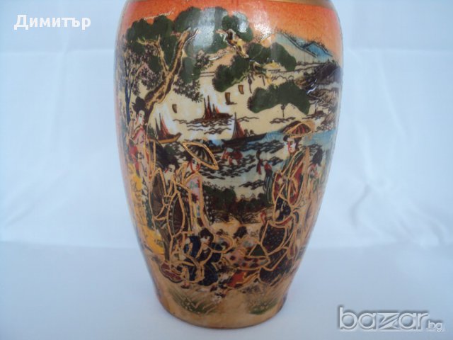 Старинна Ваза Порцелан Керамика Китайски Елементи, снимка 5 - Антикварни и старинни предмети - 16084346