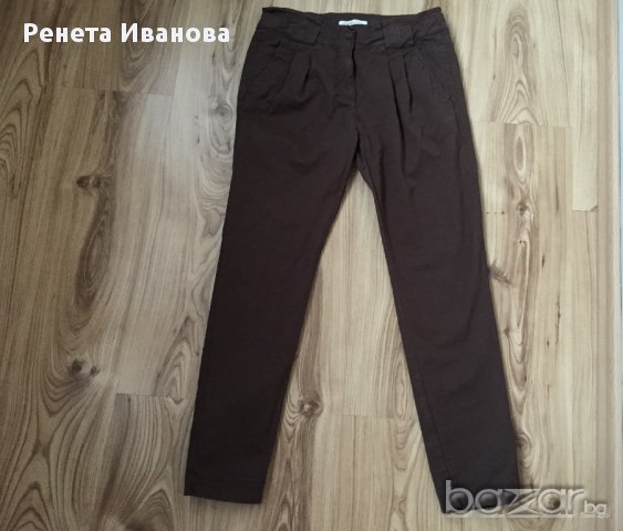 BERSHKA дамски панталон , оригинал, с басти, размер 36, кафяв, много запазен, снимка 6 - Панталони - 11057807