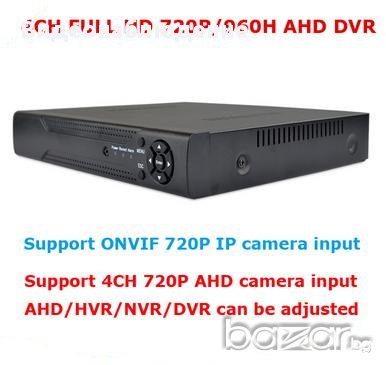 2018г. AHD-М 720p AHR IP NVR 4 Канален DVR За Ahd-М / 720Р / 1080H Аналогови или IP Камери, снимка 2 - Камери - 14291524
