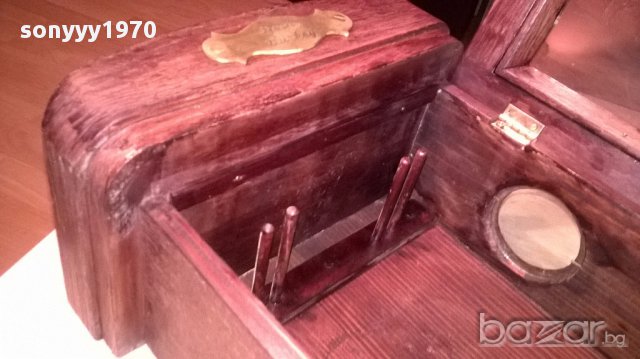 Irish wiskey-красива кутия с орнаменти-51х26х15см-внос швеицария, снимка 7 - Антикварни и старинни предмети - 16781155