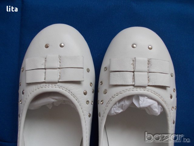 Балетки кожени бели № 37, снимка 4 - Дамски ежедневни обувки - 15831562