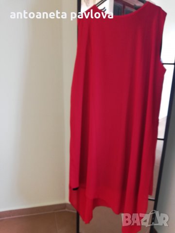 асиметрична рокля в  червено макси 