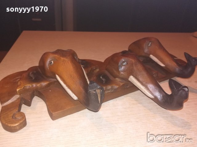 ретро колекция-закачалка от слонове-внос швеицария-42х23х8см, снимка 3 - Антикварни и старинни предмети - 20957742