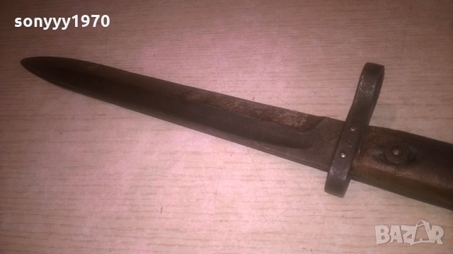 стар военен нож-антика-32см-внос швеицария, снимка 5 - Колекции - 22461609