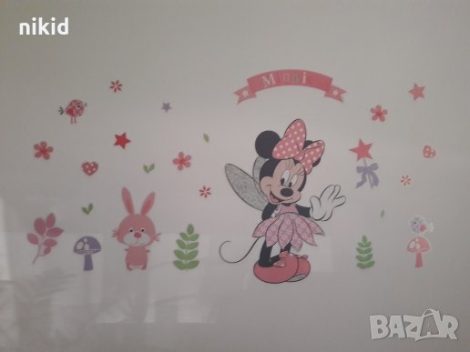 Minnie  Mouse Мини Маус фея с крила стикер лепенка за стена и мебел за детска стая, снимка 2 - Други - 21492068