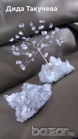 Кристални дръвчета изцяло от естествени камъни.Дървото на живота и любовта., снимка 10 - Декорация за дома - 19828944