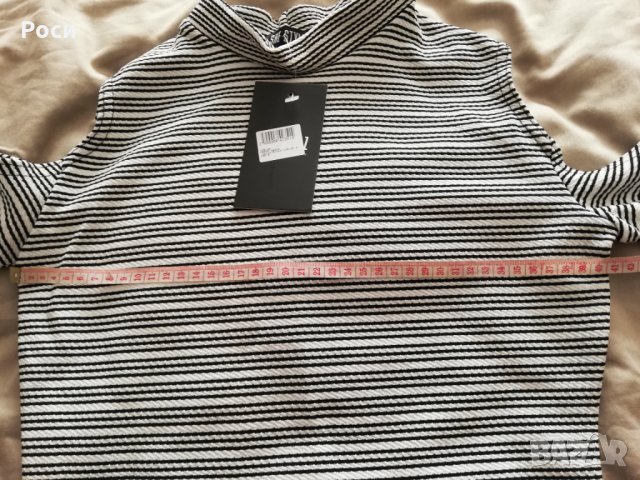 Нова рокля тип поло с голи рамене, дълъг ръкав - размер С , снимка 5 - Рокли - 25151054